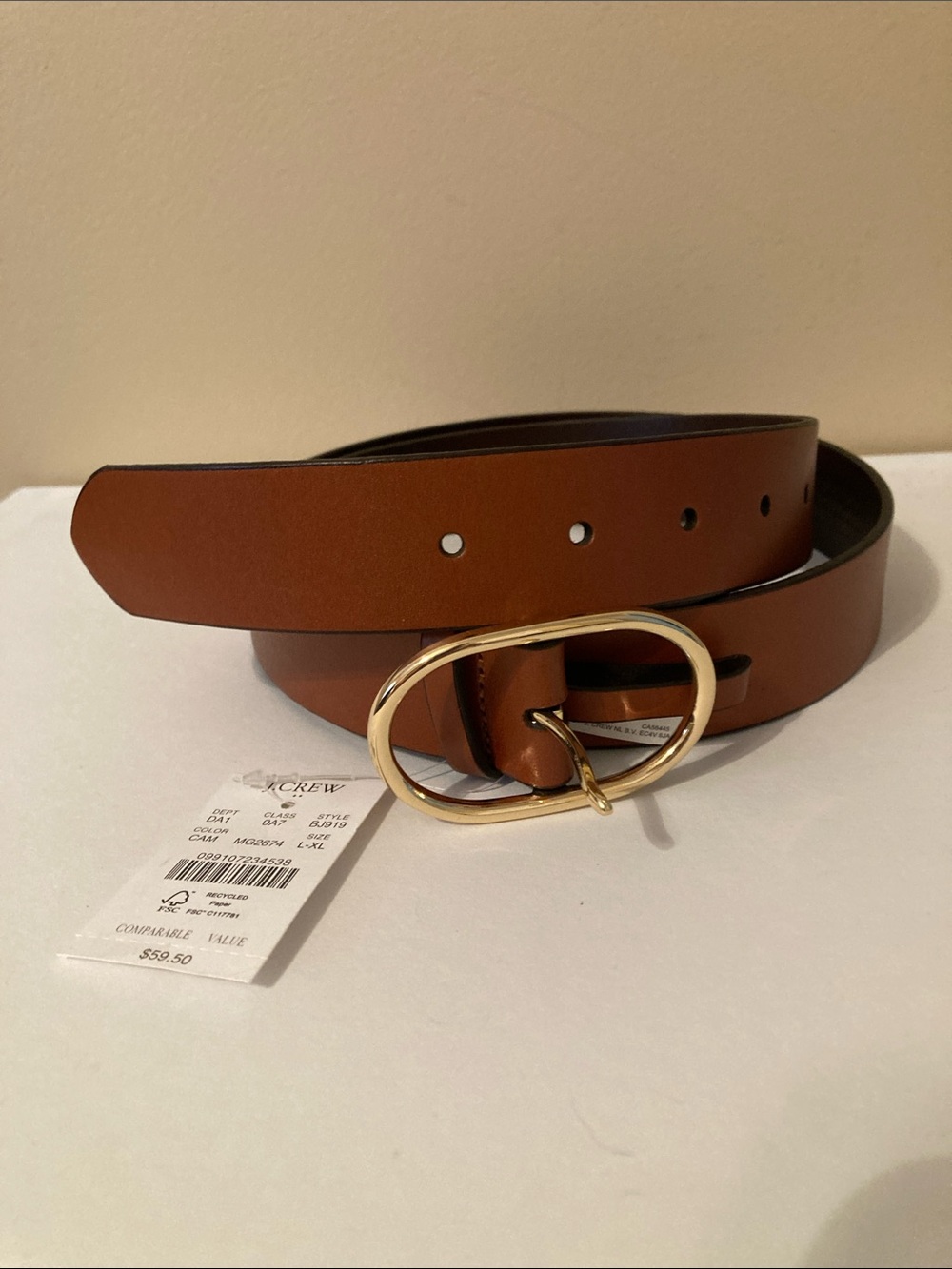 JCrew Factory oval buckle leather belt